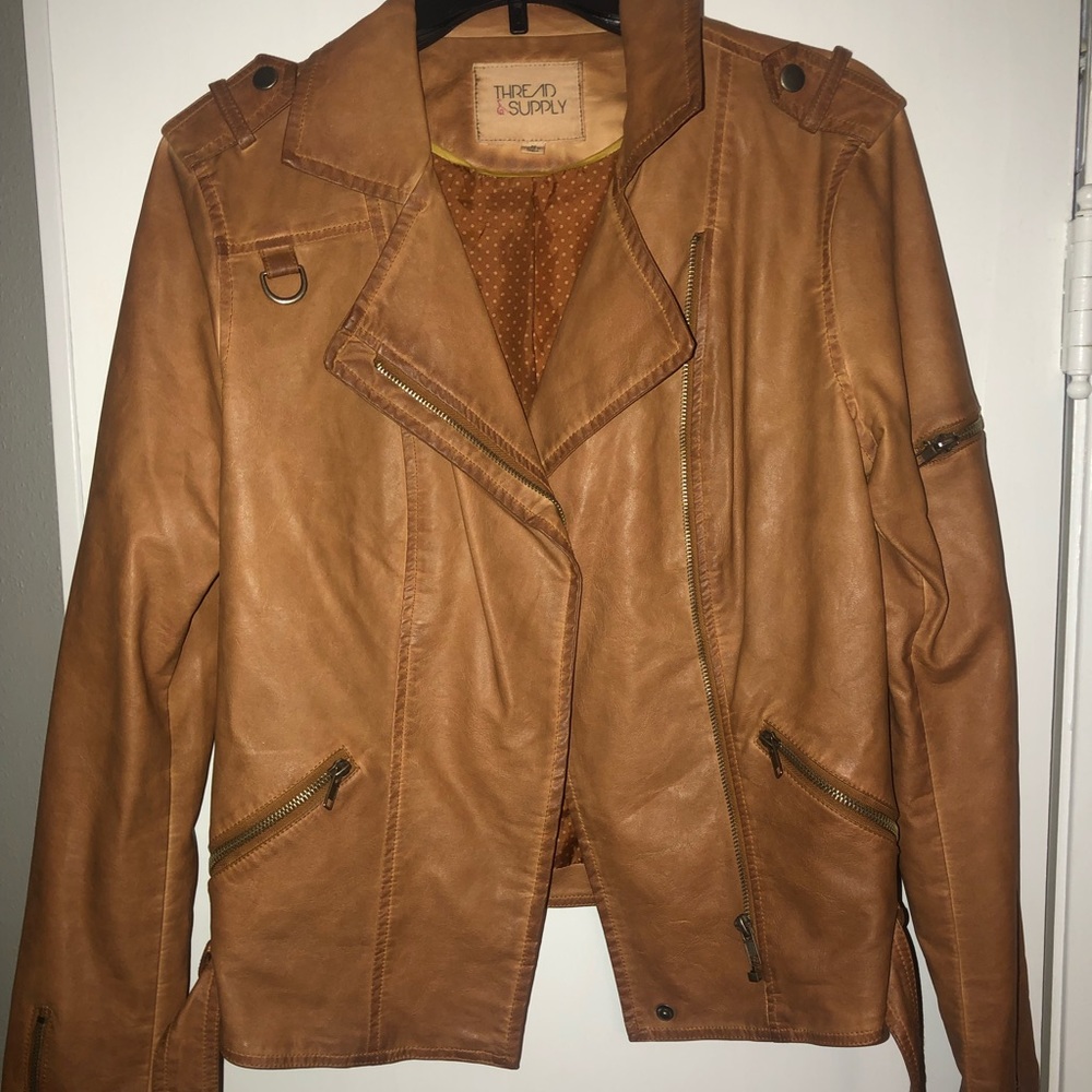Brown leather jacket